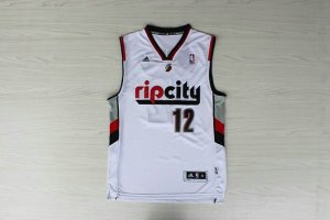 Maillot De Basket Portland Trail Blazers LaMarcus Aldridge 12 Tissus Sportif Fans Edition Tearing The City Back to The Ancient Blanc